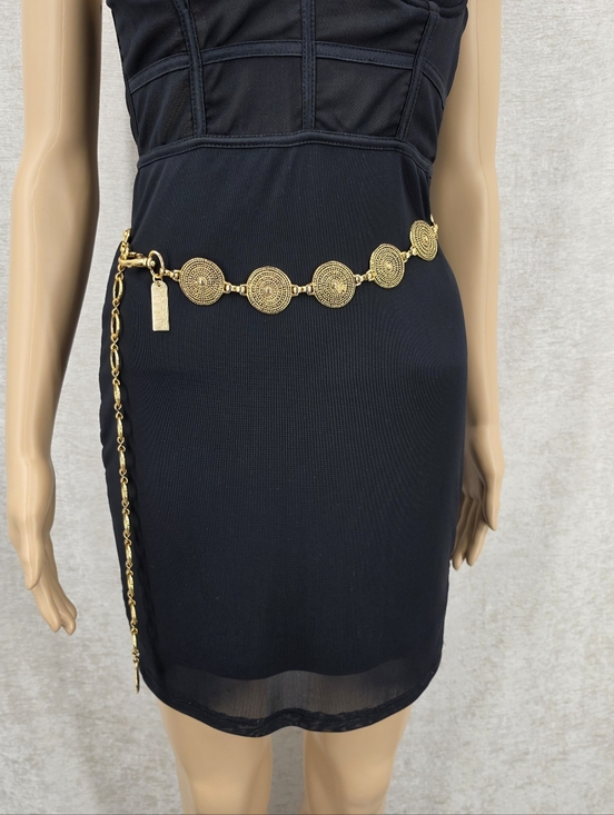 New York Studio Accessories - Vintage Italian Gold Medallion Chain Belt
